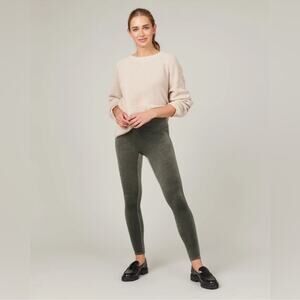 NWT Spanx Velvet (Dark Palm) Sexy Leggings Size Large